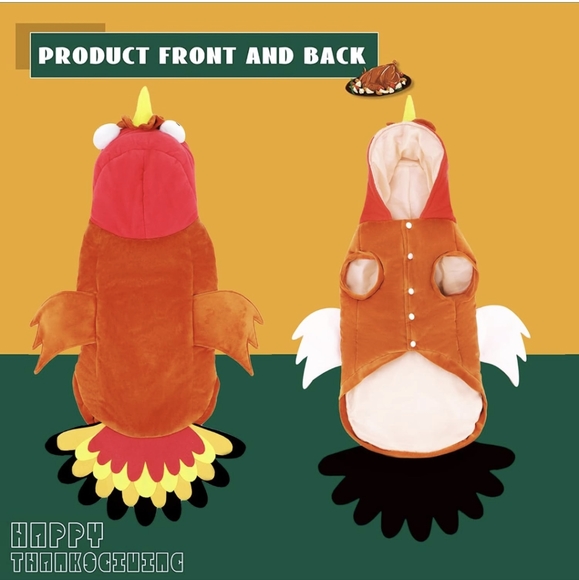 Turkey Dog Costume Thanksgiving Apparel Pet Costume for Dogs and Cats - Picture 6 of 11